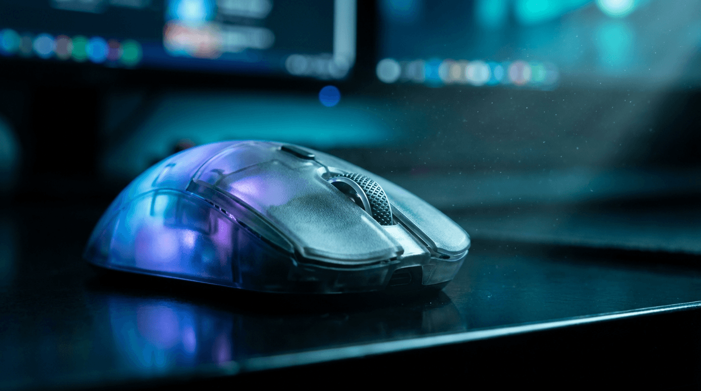 Hand hovering over mouse near Google Ads dashboard on monitor